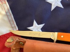 Colonel Coon 6 & 1/4" Fixed Blade Knife w/ Nice Bone Handles +Original Sheath & Box -One of 200