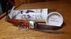 Great Eastern Cutlery Bloodwood Splitback Whittler 380321 New Mint W/Tube & Wax Paper 3 7/8" closed.