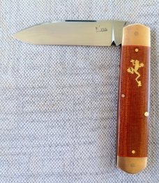 K'roo Equal End Spear..Rwl34...3.75" closed..Tufnol Scales..Special Tree Frog Shield..filework..New 