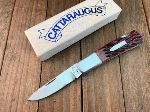 Cattaraugus Cutlery for the KCC Small Lockback Brown Jigged Bone Seki Japan Made Cattaraugus Cutlery for the KCC Small Lockback Brown Jigged Bone Seki Japan Made