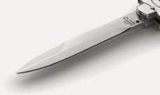 NEW A.G.A. CAMPOLIN 9" MALTESE GENUINE STAG MODIFIED BAYONET BLADE NICKEL SILVER BOLSTERS - W/POUCH
