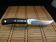 SCHRADE OLD TIMER 160 OT USA MADE NICE OLDER HIGH CARBON STEEL FIXED BLADE HUNTING KNIFE & SHEATH