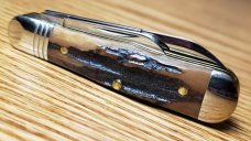 Great Eastern Cutlery Genuine Sambar Stag 2 Blade Jack Knife 062219 New/Mint with Tube and Wax Paper