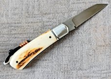 Vincenzo Balistreri Polished Sambar Stag Native Taillock...3.75"...Lanyard.. Bead..AEB-L..coa..slip.