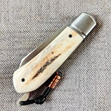 Vincenzo Balistreri Polished Sambar Stag Native Taillock...3.75"...Lanyard.. Bead..AEB-L..coa..slip.