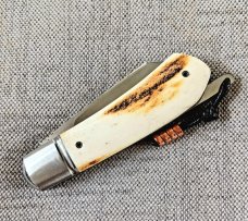Vincenzo Balistreri Polished Sambar Stag Native Taillock...3.75"...Lanyard.. Bead..AEB-L..coa..slip.