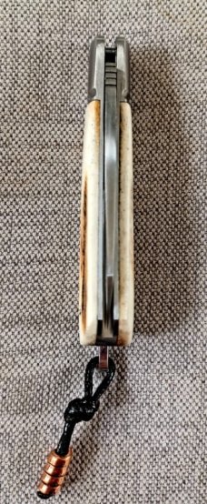 Vincenzo Balistreri Polished Sambar Stag Native Taillock...3.75"...Lanyard.. Bead..AEB-L..coa..slip.