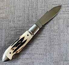 Vincenzo Balistreri Sambar Stag Bullet Head Easy Open.3.75"...Fluted bolsters..AEB-L..coa..slip.