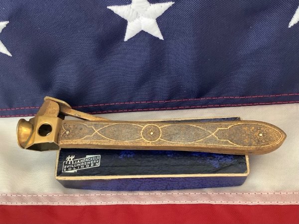 Vintage J A Henckels Cigar V Cutter Tool with SUPER ORNATE Handles -Hard to come by...
