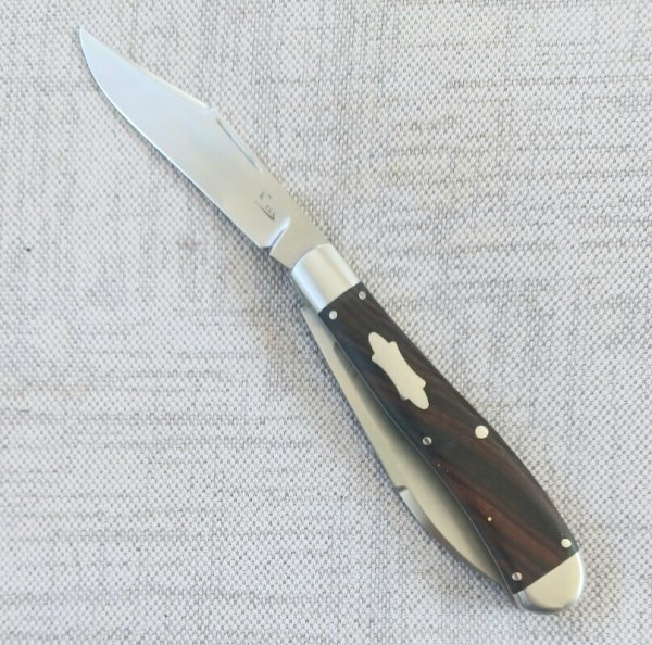 K'roo Custom Desert Ironwood Wharnie Slimline Trapper.4"..slip/coa..rwl34...ea blade pulls diff side