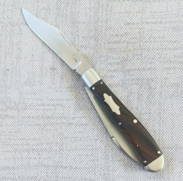 K'roo Custom Desert Ironwood Wharnie Slimline Trapper.4"..slip/coa..rwl34...ea blade pulls diff side