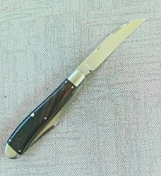 K'roo Custom Desert Ironwood Wharnie Slimline Trapper.4"..slip/coa..rwl34...ea blade pulls diff side
