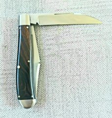 K'roo Custom Desert Ironwood Wharnie Slimline Trapper.4"..slip/coa..rwl34...ea blade pulls diff side