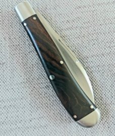 K'roo Custom Desert Ironwood Wharnie Slimline Trapper.4"..slip/coa..rwl34...ea blade pulls diff side