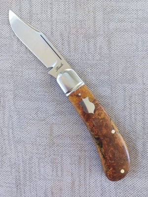 Bobby Toole Vintage Rag Micarta Lanny...Cpm154...3 15/16" closed..New...pouch and coa.