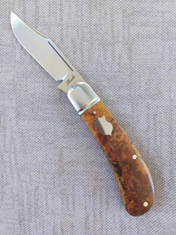 Bobby Toole Vintage Rag Micarta Lanny...Cpm154...3 15/16" closed..New...pouch and coa.