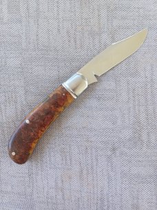 Bobby Toole Vintage Rag Micarta Lanny...Cpm154...3 15/16" closed..New...pouch and coa.