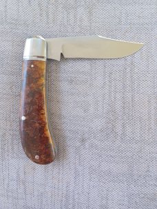 Bobby Toole Vintage Rag Micarta Lanny...Cpm154...3 15/16" closed..New...pouch and coa.