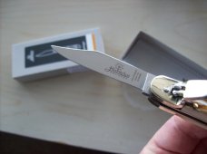 Hubertus Knife Solingen, Germany Small 08 Genuine  Stag/Antler  5 3/4 " Open Lillyput NIB