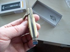 Hubertus Knife Solingen, Germany Small 08 Genuine  Stag/Antler  5 3/4 " Open Lillyput NIB