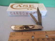 Case XX 2023 Damascus Peanut Vintage Bone Pattern #V6220 DAM 