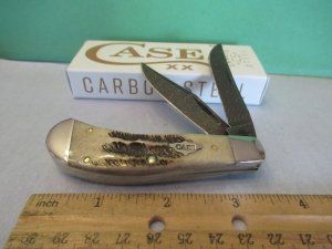 Case XX 2023 Damascus Vintage Bone (Error) Saddlehorn Pattern #TBV62110 DAM