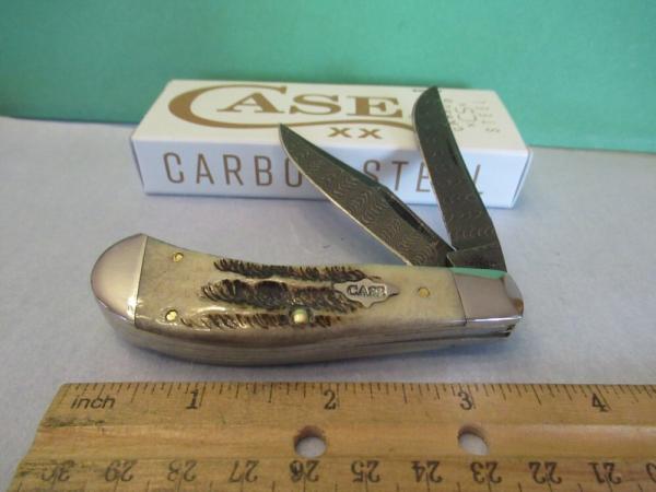 Case XX 2023 Damascus Vintage Bone (Error) Saddlehorn  Pattern #TBV62110 DAM 