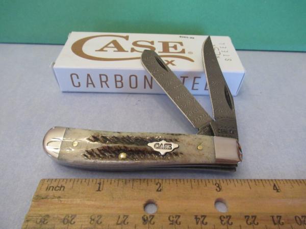Case XX 2023 Damascus Vintage Bone Mini Trapper Pattern #V6207DAM 