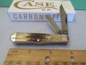Case XX 2023 Damascus Vintage Bone Small Coke Bottle Pattern #V6225 1/2DAM