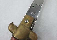 Vtg 13" Automatic Stiletto Switchblade - Wood Handles - Made in Italy