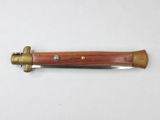 Vtg 13" Automatic Stiletto Switchblade - Wood Handles - Made in Italy