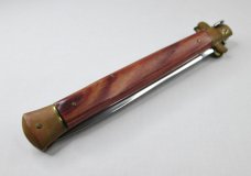 Vtg 13" Automatic Stiletto Switchblade - Wood Handles - Made in Italy