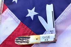 Case XX 1982 8 Dot Razor Barlow Knife w Great Stag Handles -Mdl# 52009 1/2 SSP -Serial #2210 -Minty!