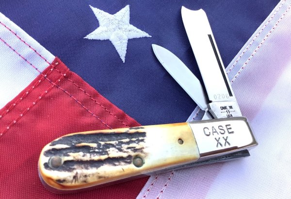 Case XX 1982 8 Dot Razor Barlow Knife w Great Stag Handles -Mdl# 52009 1/2 SSP -Serial #2210 -Minty!