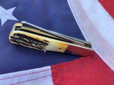 Case XX 1982 8 Dot Razor Barlow Knife w Great Stag Handles -Mdl# 52009 1/2 SSP -Serial #2210 -Minty!