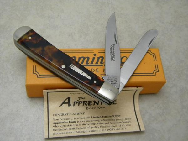 Remington Bullet 2002 R295T Tortoise Shell Trapper Knife in Box