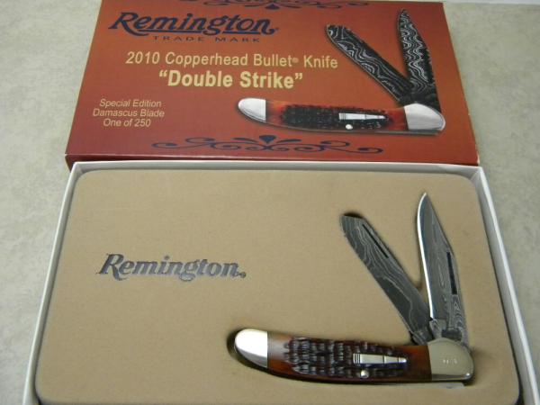 Remington UMC USA 2010 R2253D Bone Damascus Copperhead Knife in Box