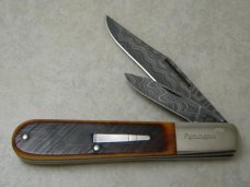 Remington UMC USA 2009 RB1242D Bone Damascus Big Daddy Barlow Knife 