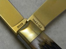 Remington USA 2002 R1123 Bone Gold Blade Trapper Knife NIB