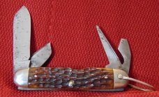 CATTARAUGUS CUTLERY CO. LITTLE VALLY N.Y. #42219 4 BLADE SCOUT UTILITY COMPASS KNIFE 1886-1963