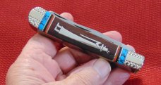 CUSTOM HAND MADE DAVID YELLOWHORSE ANASAZI 3 BLADE TRAPPER MADE IN 1998