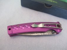 Mcusta Japanese Bush Sword Purple Anodized Aluminum Liner Lock Damascus Model MC-0162D
