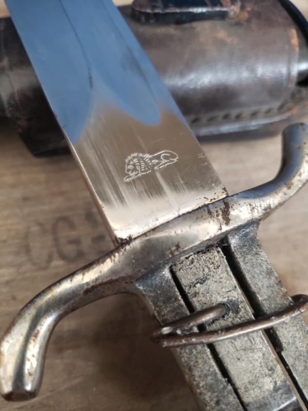 VERY RARE Carl Lutters - WW2 German Fireman's Dress Bayonet - Lion Stamp VERY RARE Carl Lutters - WW2 German Fireman's Dress Bayonet - Lion Stamp