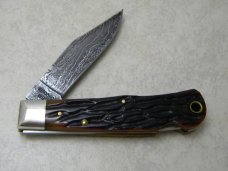 Remington 1999 Bone R1303-D Damascus Lockback Knife