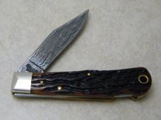 Remington 1999 Bone R1303-D Damascus Lockback Knife