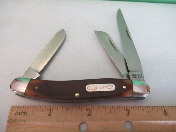 Schrade USA Old Timer Rough Saw Cut Delrin Stockman Pattern # 98OT