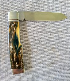 Bobby Toole Mammoth Bent Gunstock Spear..Cpm154..3 15/16"..fluted Integral Bolsters..coa and pouch.