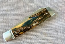 Bobby Toole Mammoth Bent Gunstock Spear..Cpm154..3 15/16"..fluted Integral Bolsters..coa and pouch.
