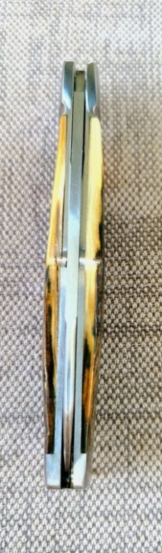 Bobby Toole Mammoth Bent Gunstock Spear..Cpm154..3 15/16"..fluted Integral Bolsters..coa and pouch.