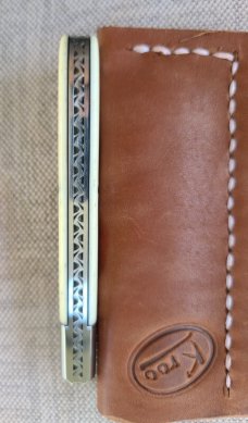 K'roo Giraffe Bone Zulu..Rwl34..4"..Fluted bolsters..filework..Dyed Bone Zulu War Shield..coa/slip 